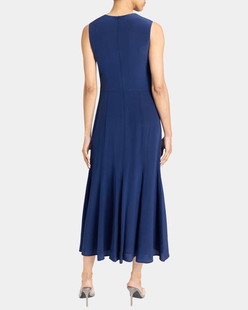 Santorelli Rosalia Sleeveless Midi Dress In Silk Crepe De Chine