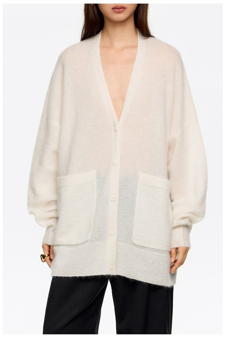 Long Mohair Cardigan, Main, color, IVORY