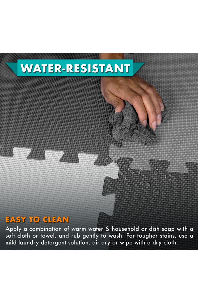 ProsourceFit Kids Solid Floor Play Mat, Alternate, color, Black-Gray-White