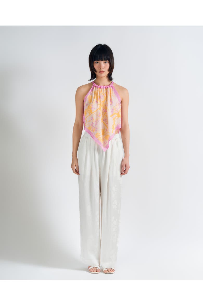 "Beach Blossom" Wide-Leg Pants, Alternate, color, White