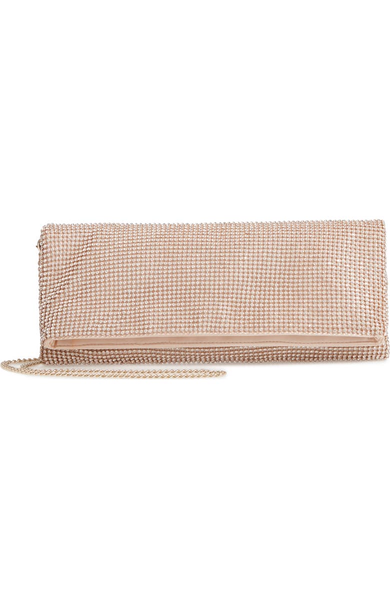 Nordstrom Crystal Mesh Foldover Clutch, Main, color,