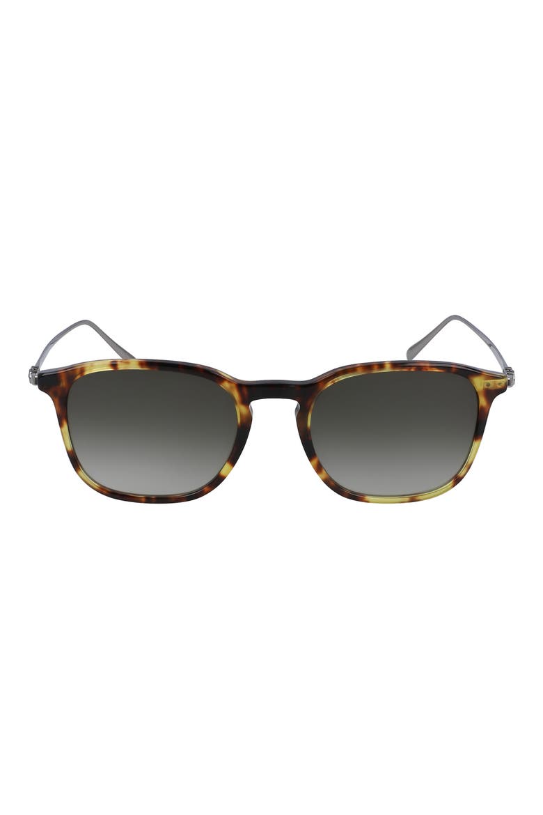Salvatore Ferragamo Classic Logo 53mm Gradient Rectangle Sunglasses, Main, color, DARK TORTOISE