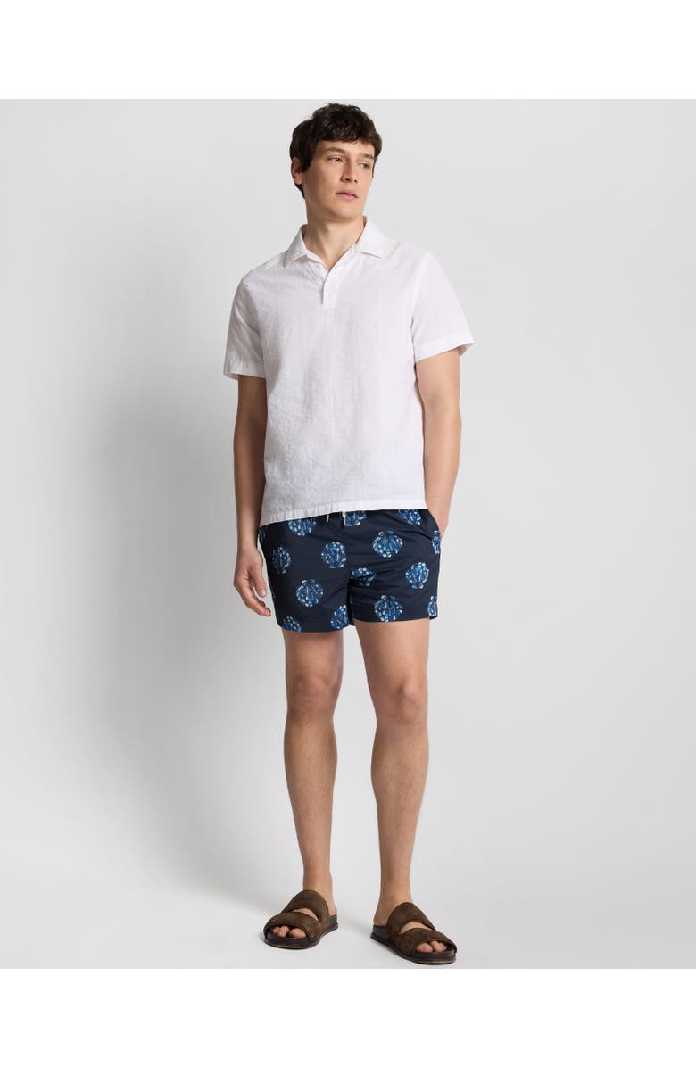 Onia Cotton Linen Pop Over Polo Tee, Alternate, color, White