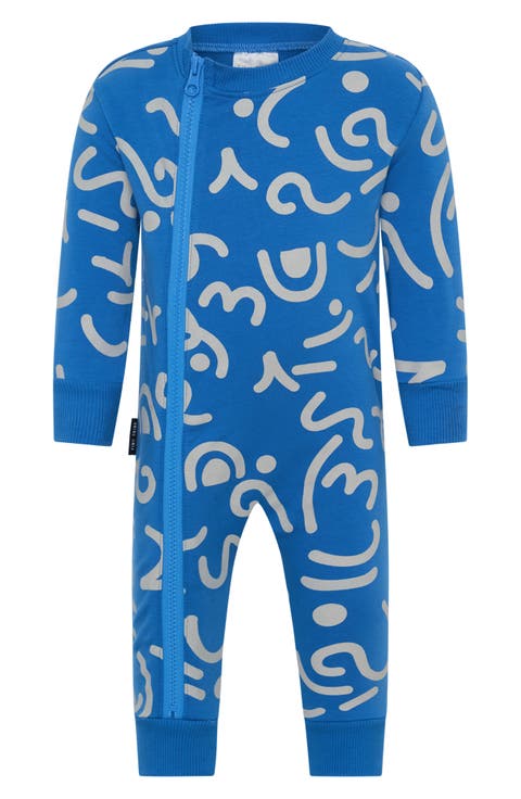 Organic Elements Print Cotton Fleece Romper (Baby)