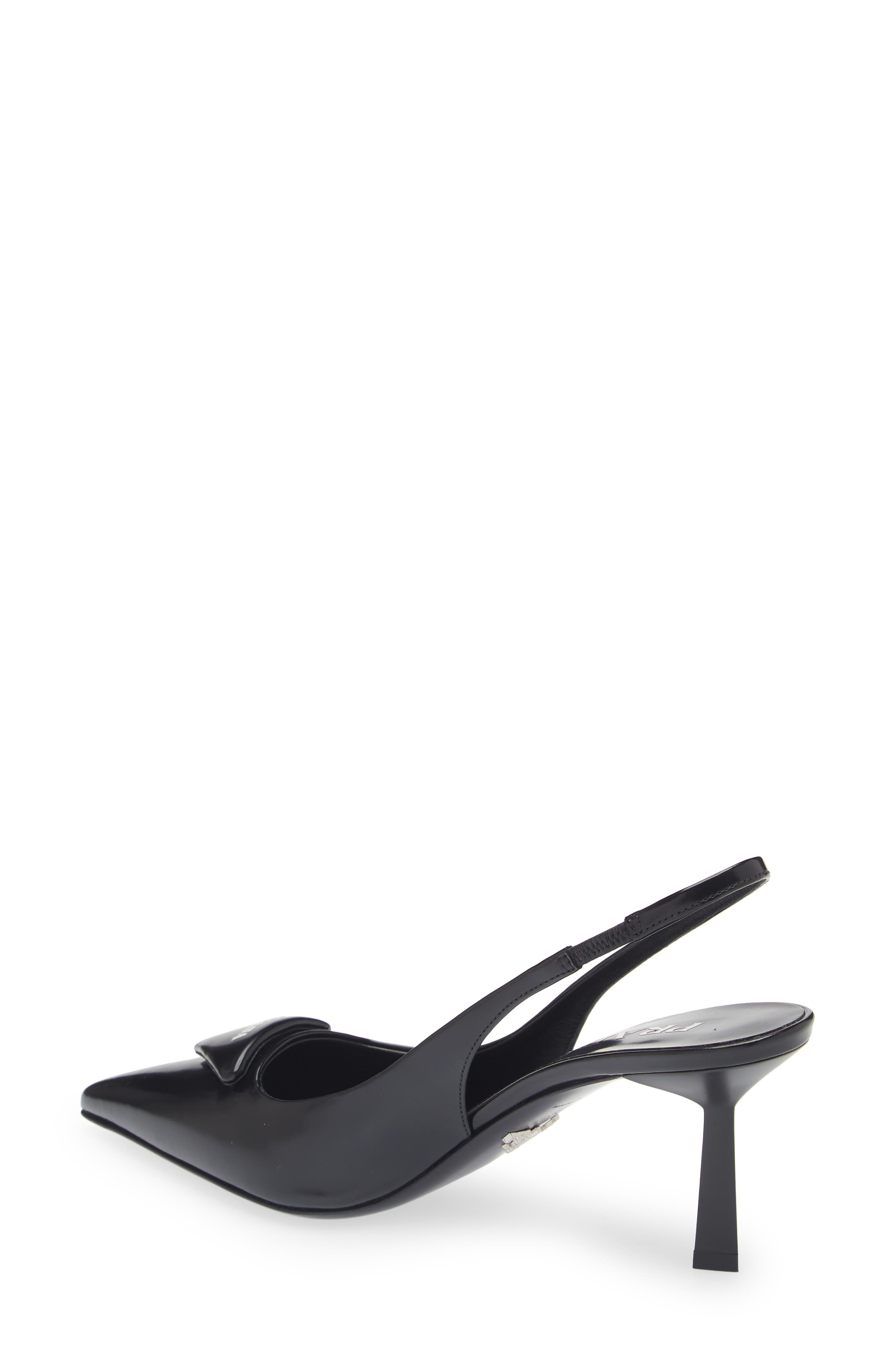 Prada Modellerie Pointed Toe Slingback Pump, Alternate, color, Black