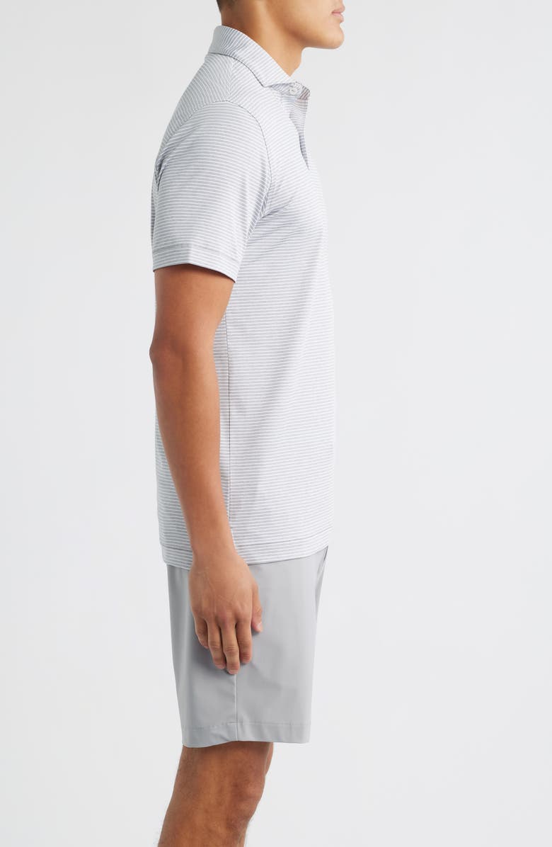 Peter Millar Crown Crafted Ballad Stripe Performance Jersey Polo, Alternate, color, Gale Grey