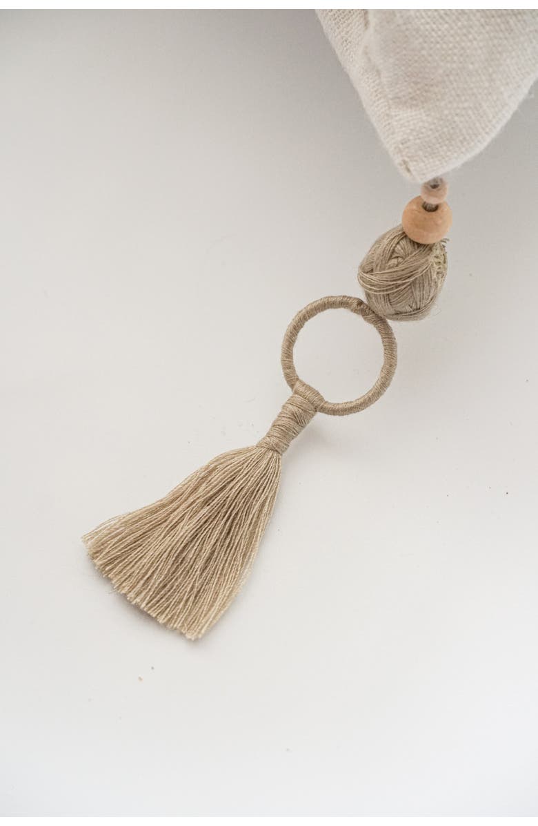 Anaya Grey Petite Stripe Linen Pillow Cover Only, Alternate, color, White