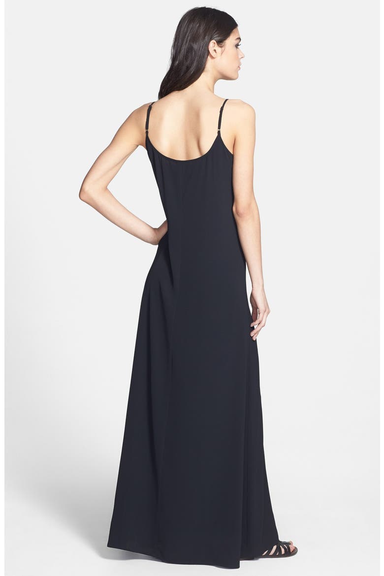Front Slit Maxi Dress, Alternate, color, BLACK