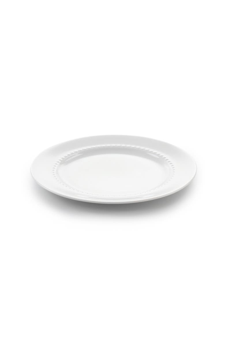 Gibson Elite 16 Piece Embossed Bone China Dinnerware Set, Alternate, color, White