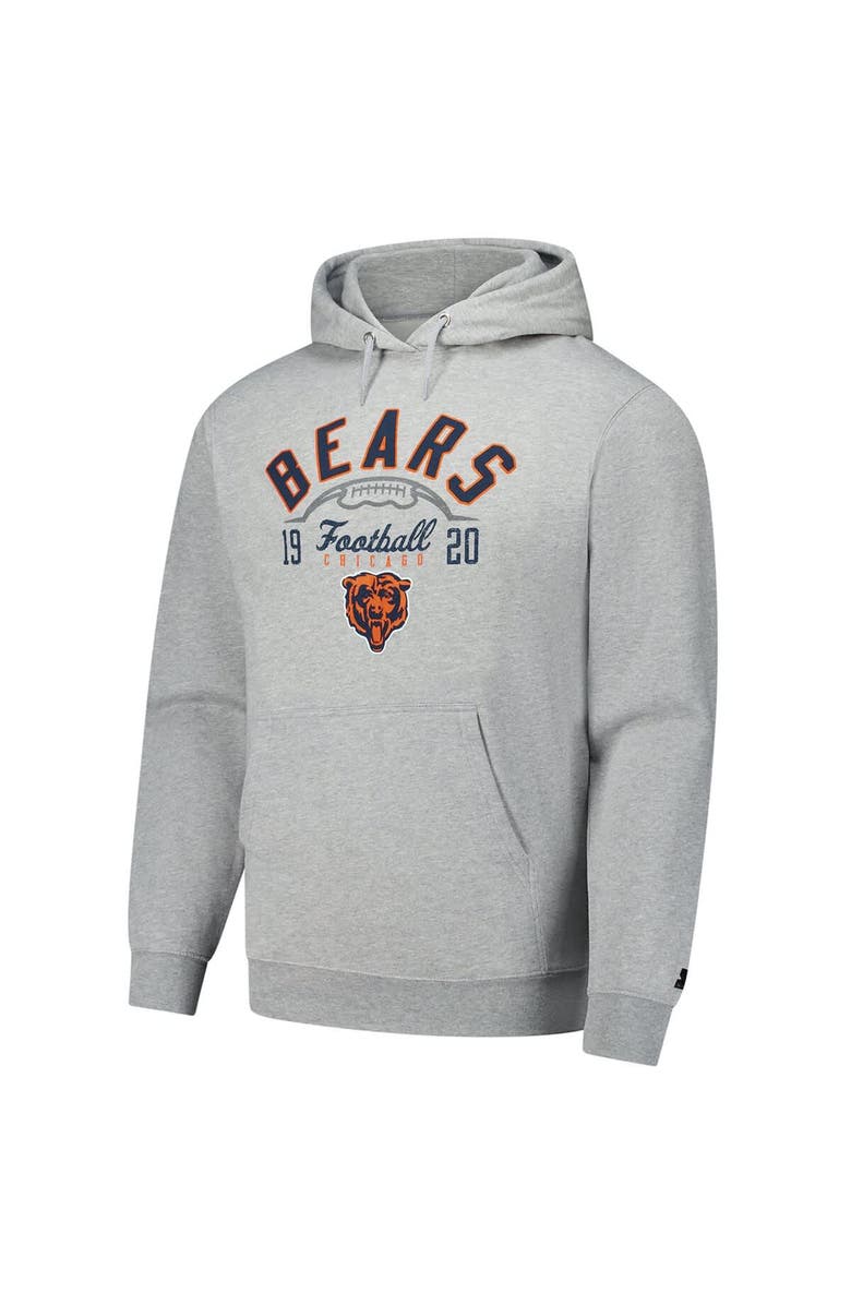 STARTER Men's Starter  Heather Gray Chicago Bears Pullover Hoodie, Alternate, color, Heather Gray
