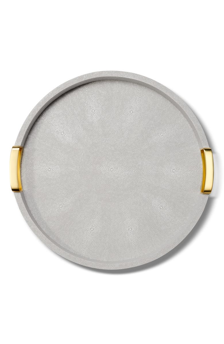 Aerin Carina Shagreen Small Round Tray, Alternate, color, Dove