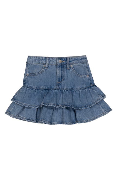 Kids' Ruffle Denim Mini Skort (Big Kid)