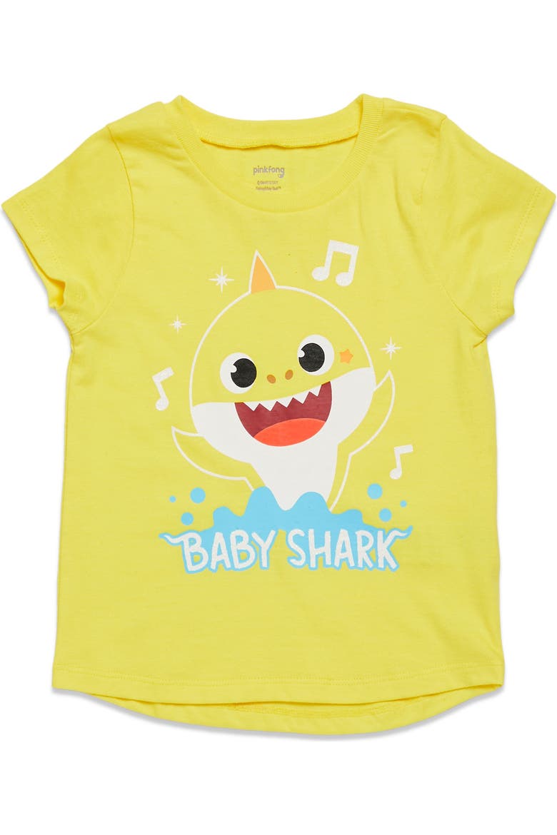 Baby Shark 3-Pack Glitter T-Shirts, Alternate, color, Pink Blue Yellow