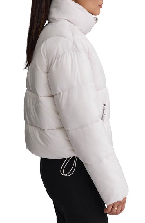 Nvlt Stand Collar Crop Puffer Jacket In White