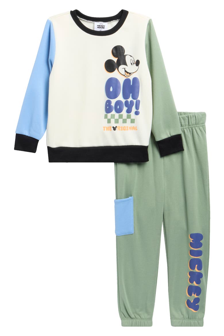 Kids' Mickey Sweatshirt & Joggers Set, Main, color, OLIVE