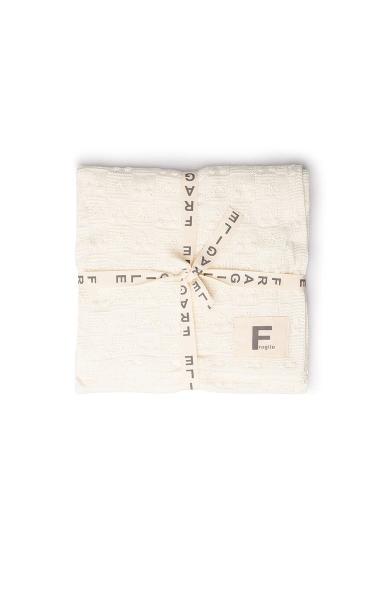 Fragile Textured Knit Blanket, Main, color, Off White