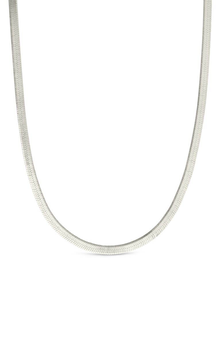 Sterling Forever Sterling Silver Herringbone Chain Necklace, Main, color, Silver