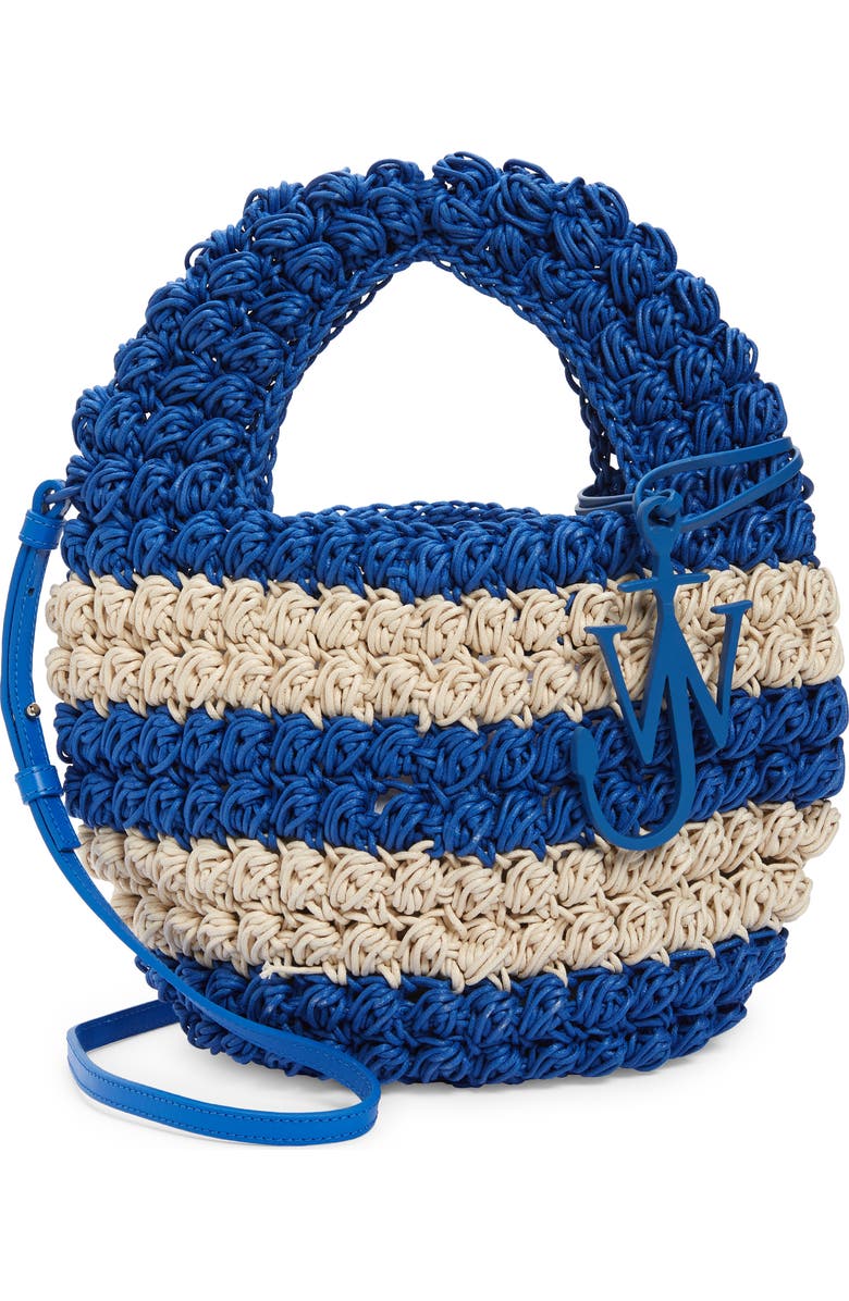 JW Anderson Popcorn Crocheted Cotton Basket Bag, Main, color,
