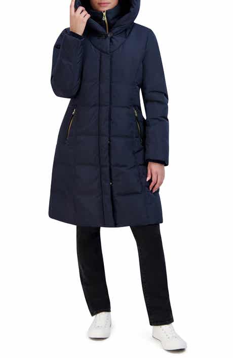 Cole Haan Taffeta Quilted Puffer Coat with Bib