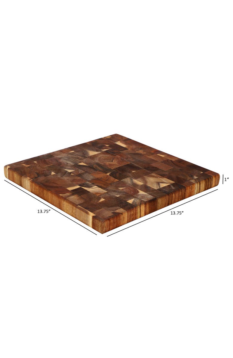Megachef 13.75 Inch Square Thick Acacia Wood Serving Butcher Cutting Board, Alternate, color, Acacia
