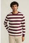  Burgundy/Ivory Even Stripe