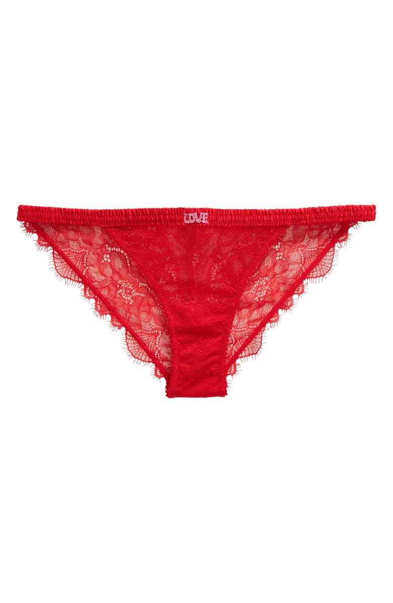 Love Stories Wild Lace Bikini Briefs, Alternate, color, Red