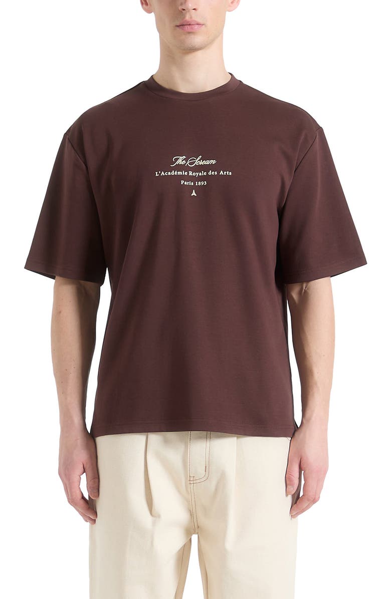 Manière De Voir The Scream Cotton T-Shirt, Alternate, color, Brown