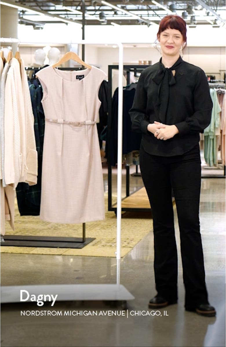 Belted Cap Sleeve Sheath Dress, sales video thumbnail