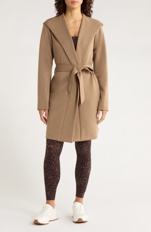 Mpg Dreamweave Hooded Wrap Cardigan In Brown