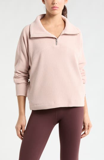Zella Half Zip Waffle Stitch Sweatshirt | Nordstrom