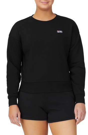 Fila Woman Sweatshirt Black Size M Polyester In Black