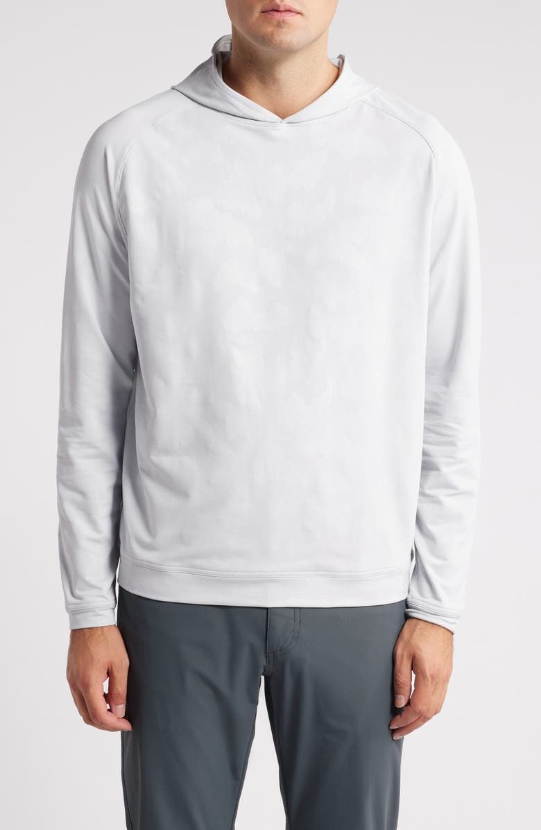 Peter Millar Pine Windowpane Camo Performance Hoodie, Main, color,