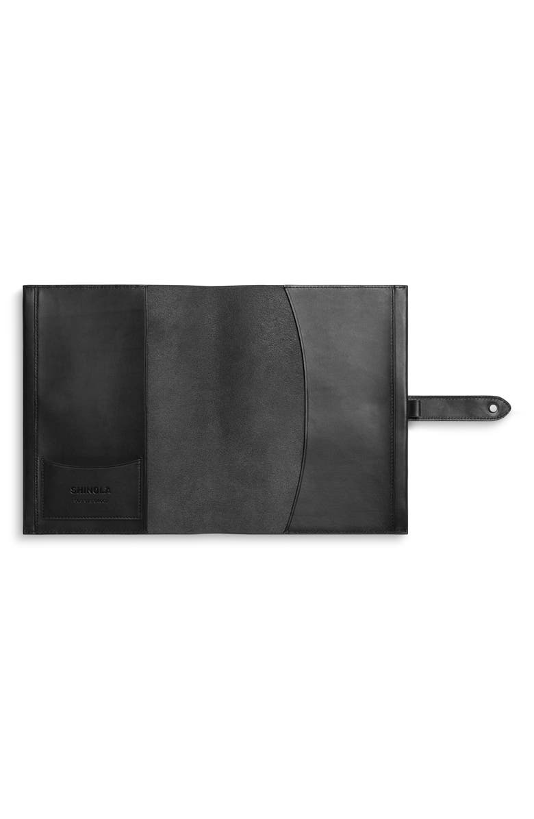 Shinola Snap Vachetta Leather Journal Cover, Alternate, color, Black