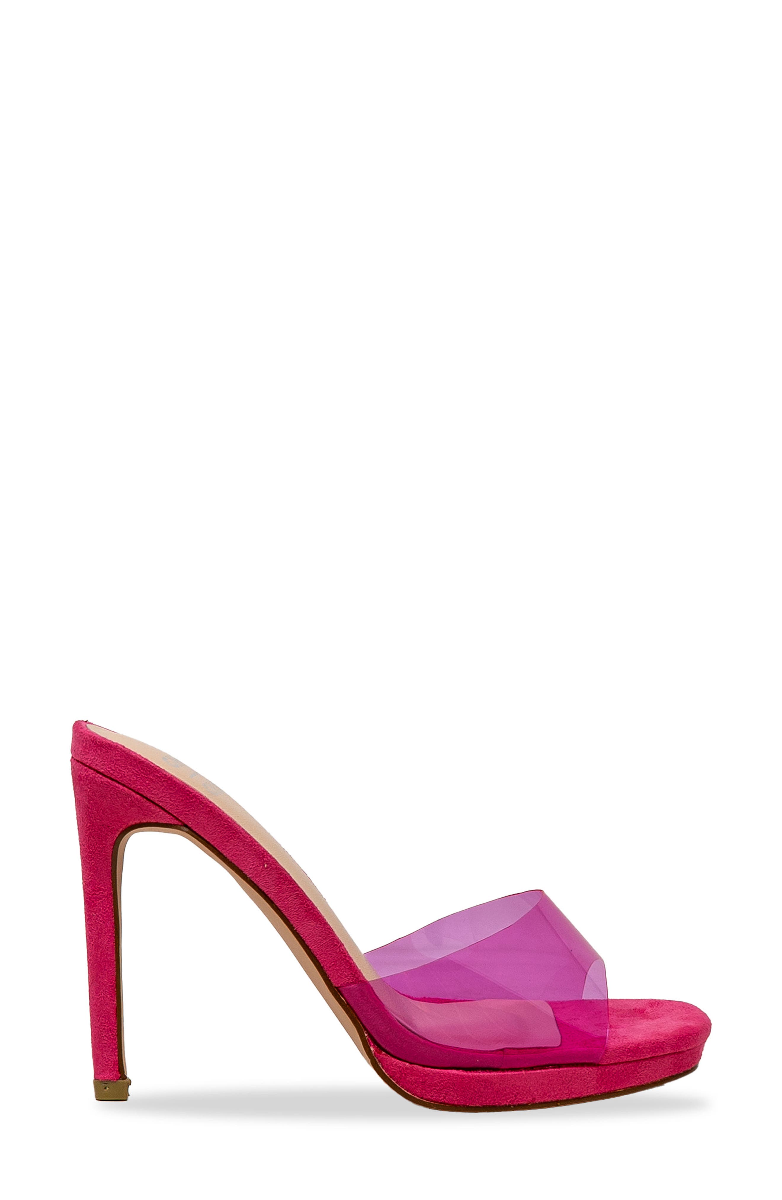 Square Toe Stiletto Sandal, Alternate, color, CLEAR FUCHSIA