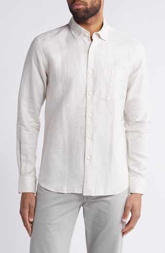 Scott Barber Solid Linen & Lyocell Twill Button-Down Shirt