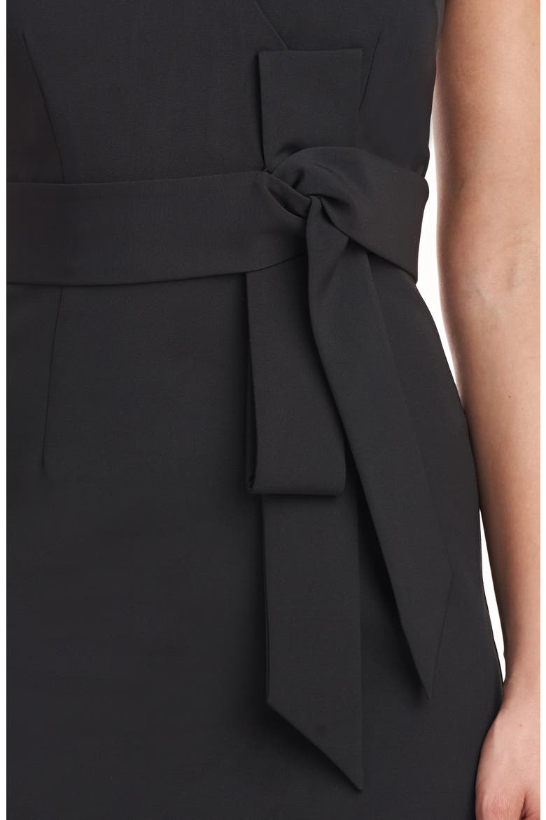 Ella Sleeveless Bow Waist Cocktail Dress, Alternate, color, BLACK
