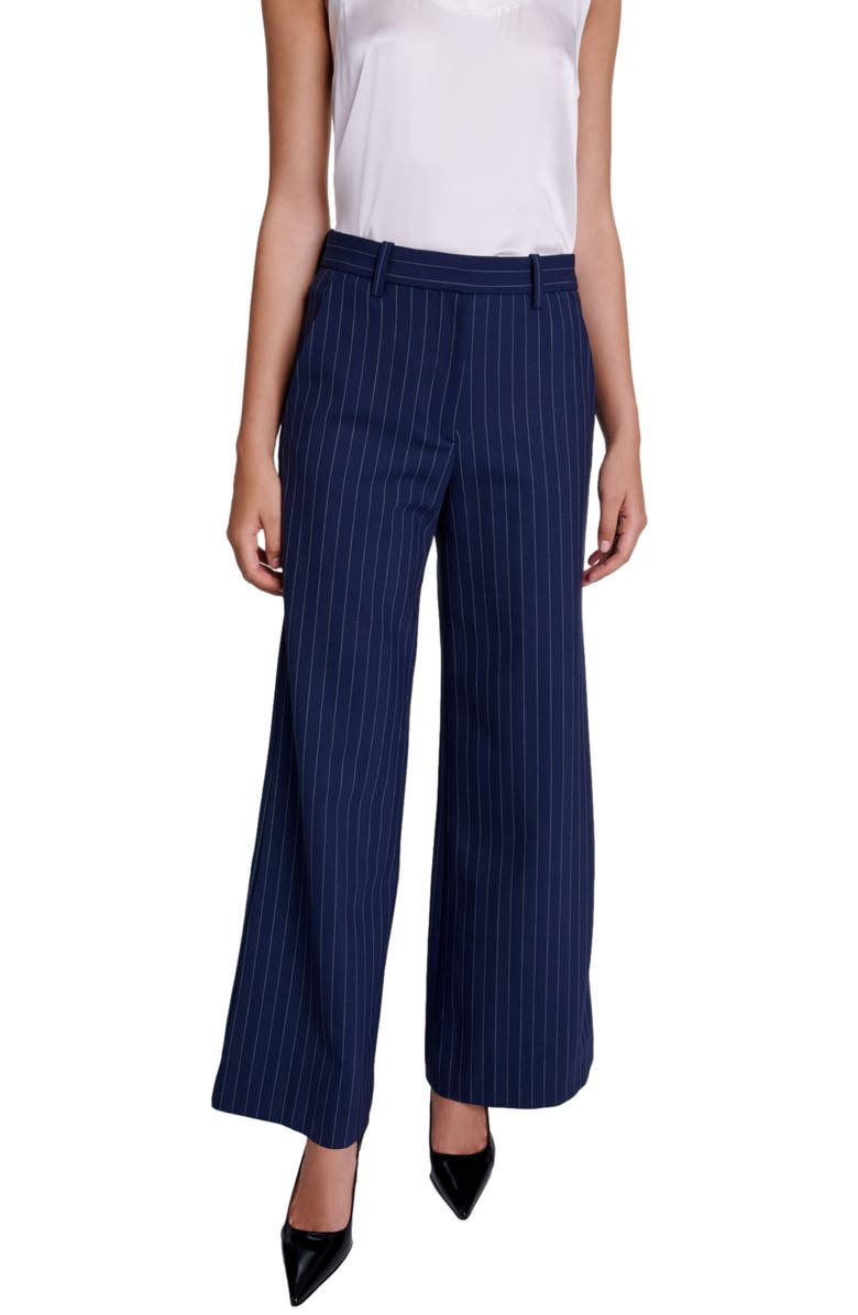 maje Striped trousers, Main, color,