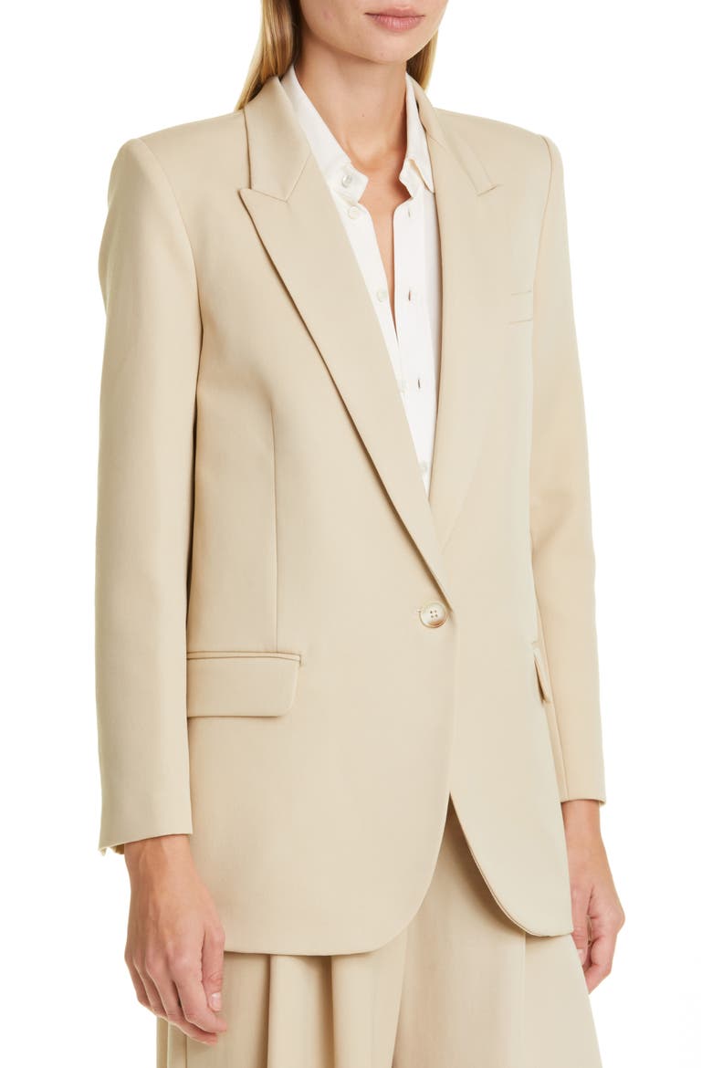 Diane One-Button Wool Blazer, Alternate, color, KHAKI