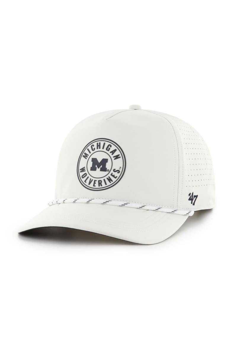 '47 Men's '47 White Michigan Wolverines Forward Collection Loop Hitch Adjustable Hat, Main, color, 