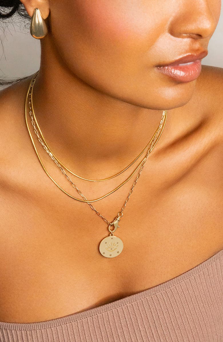 MARLYN SCHIFF Layered Snake Chain Necklace, Alternate, color, 