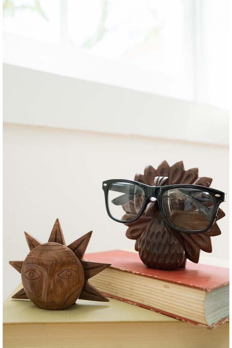 Peacock Glasses Holder Stand, Alternate, color, Brown