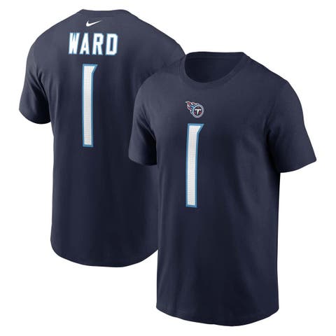 Men's Nike Cameron Ward Navy Tennessee Titans 2025 NFL Draft First Round Pick Name & Number T-Shirt