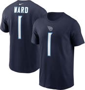 Nike Men's Nike Cameron Ward Navy Tennessee Titans 2025 NFL Draft First Round Pick Name & Number T-Shirt