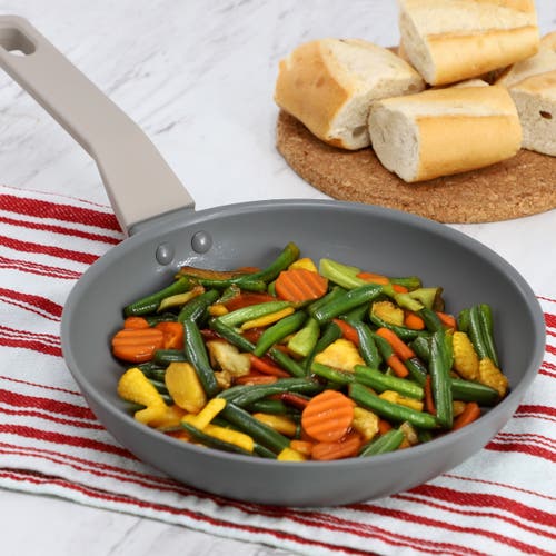 Oster Ambrose 8 Inch Nonstick Aluminum Frying Pan In Matte Grey In Gray