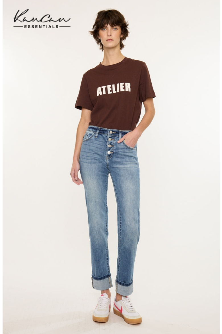 Noelle Essentials High Rise Skinny Straight Jeans, Main, color, Medium Wash