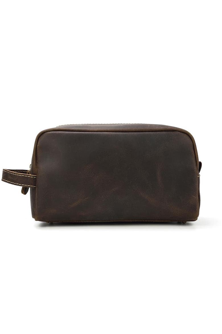 The Wanderer Toiletry Bag | Genuine Leather Toiletry Bag, Main, color, Dark Brown