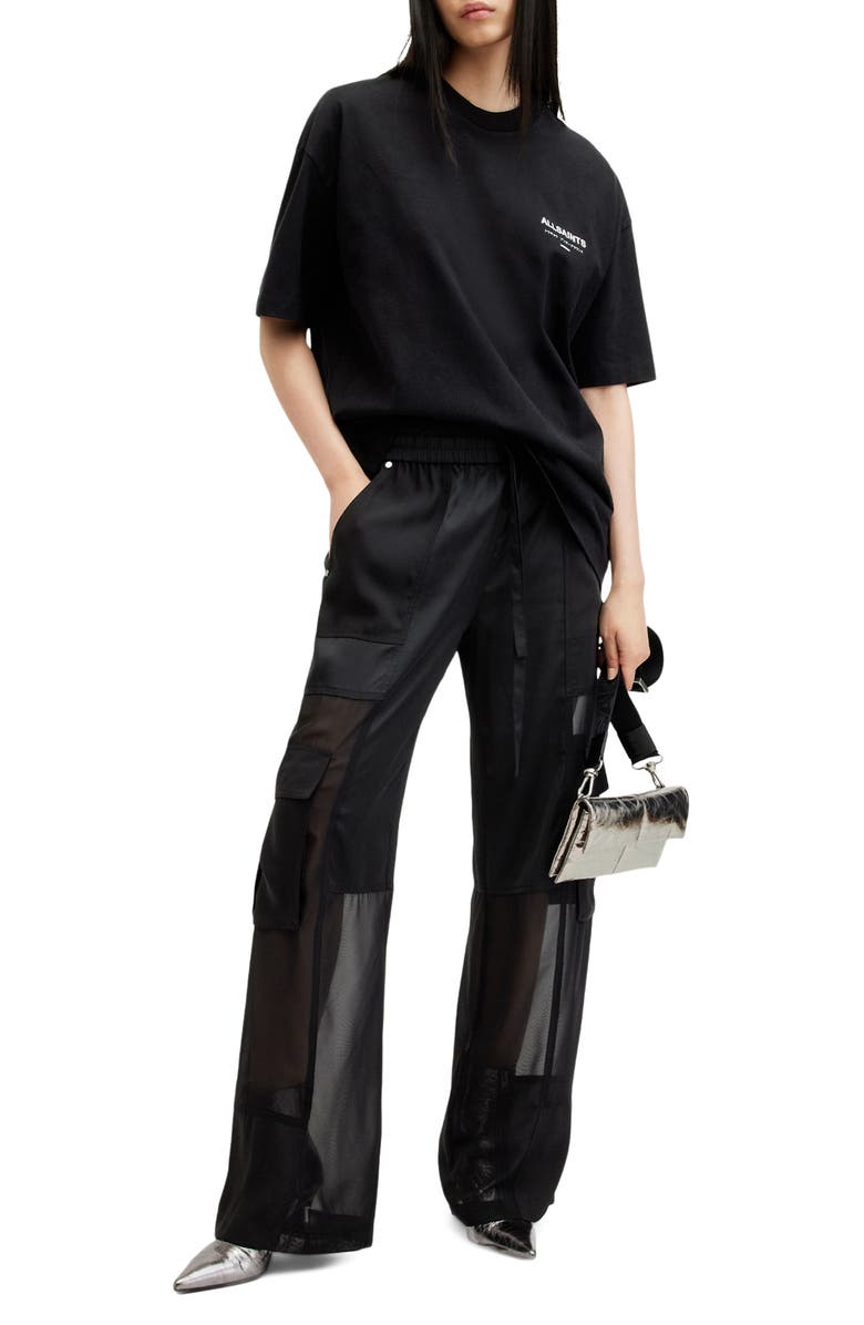 AllSaints Underground Logo Oversize Cotton Graphic T-Shirt, Alternate, color, 