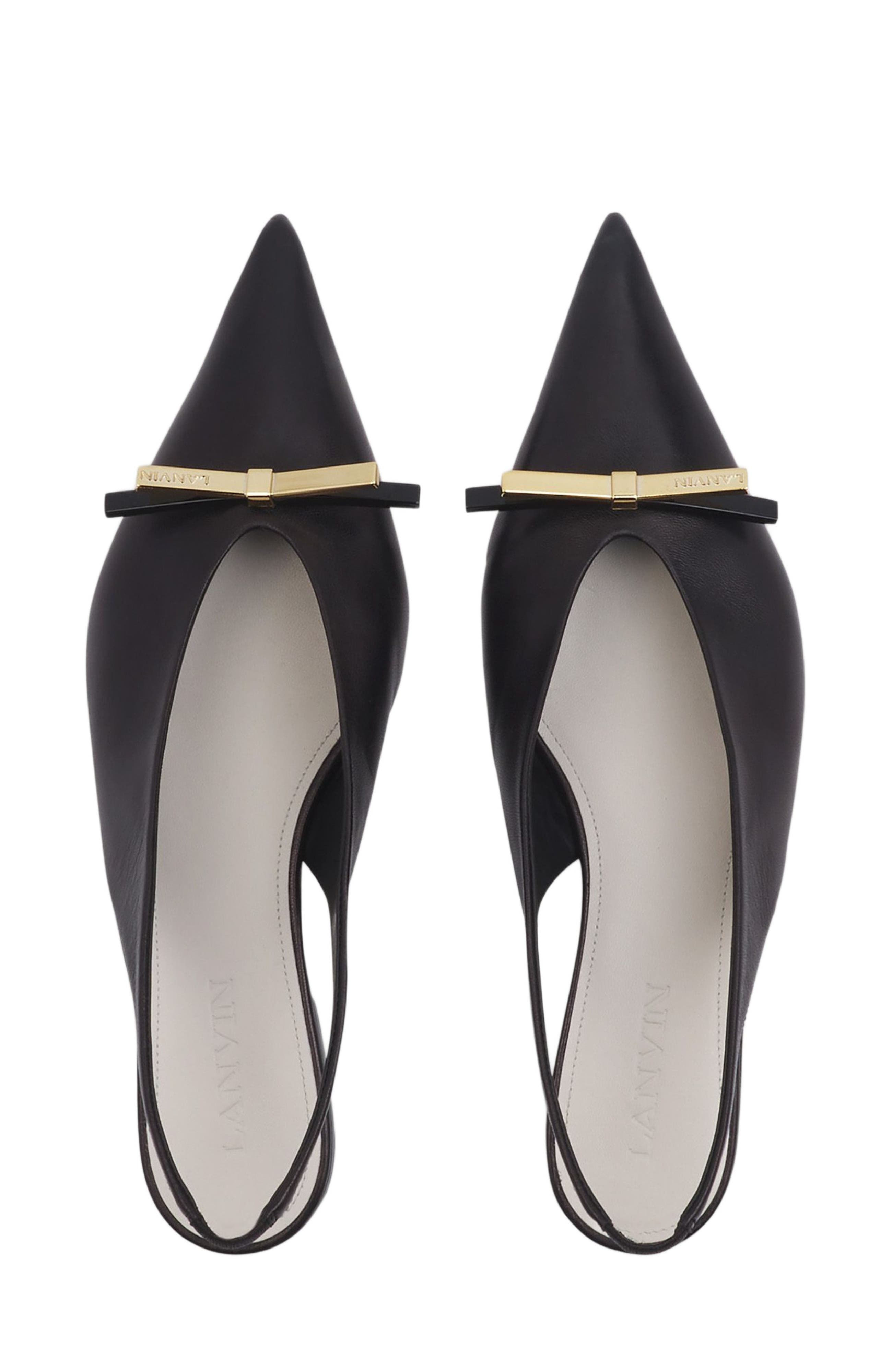 Lanvin BOW LEATHER SLINGBACK, Alternate, color, 