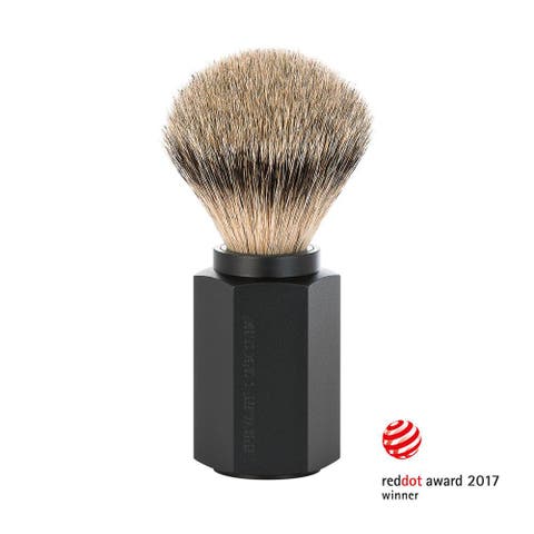 Hexagon Graphite Silvertip Badger Shaving Brush
