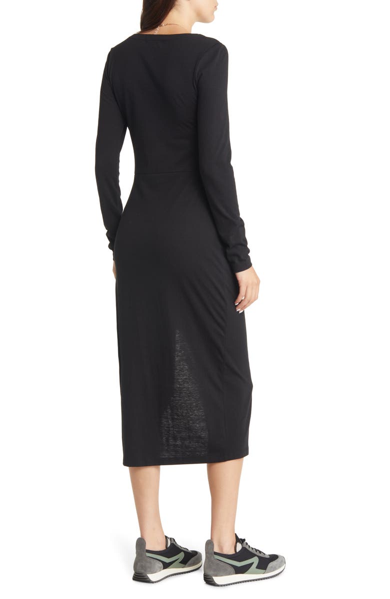Treasure & Bond Shirred Long Sleeve Midi Dress, Alternate, color, 